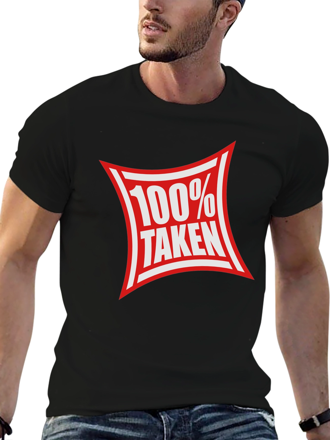 100% Taken Graphic Tee - Black Crew Neck
