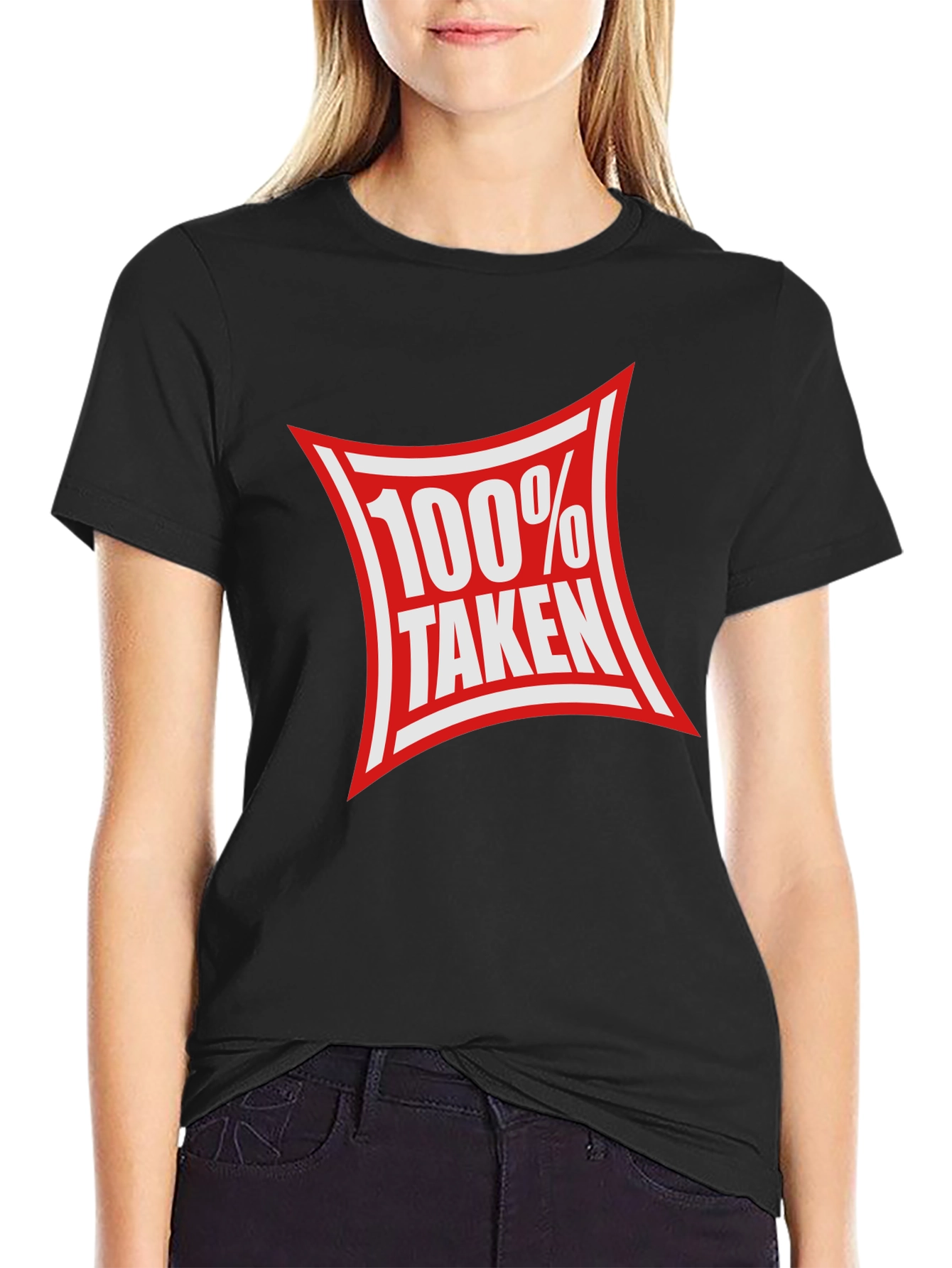 100% Taken Graphic Tee - Black Crew Neck