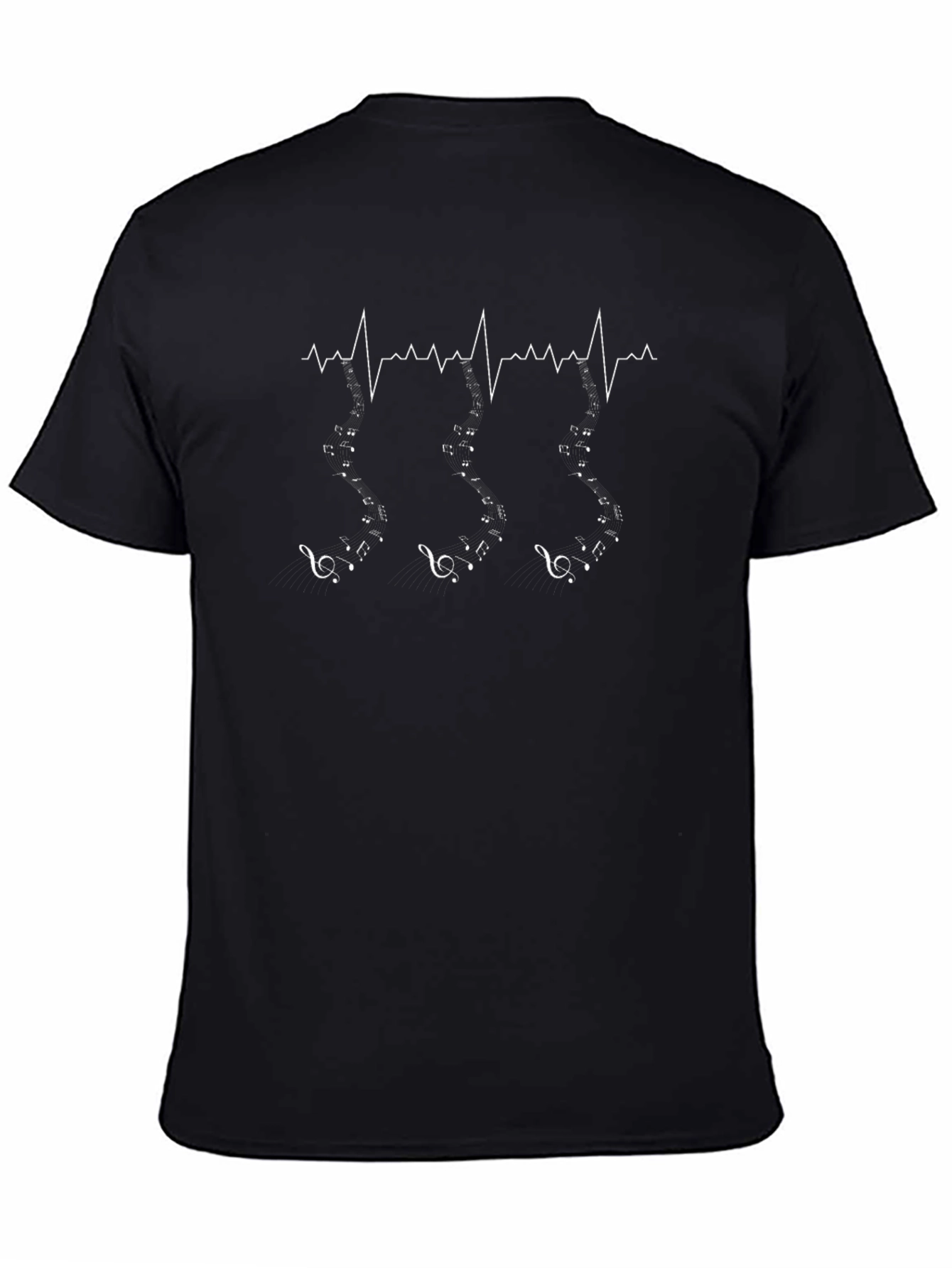 Music Heartbeat T-Shirt - Black Cotton Tee
