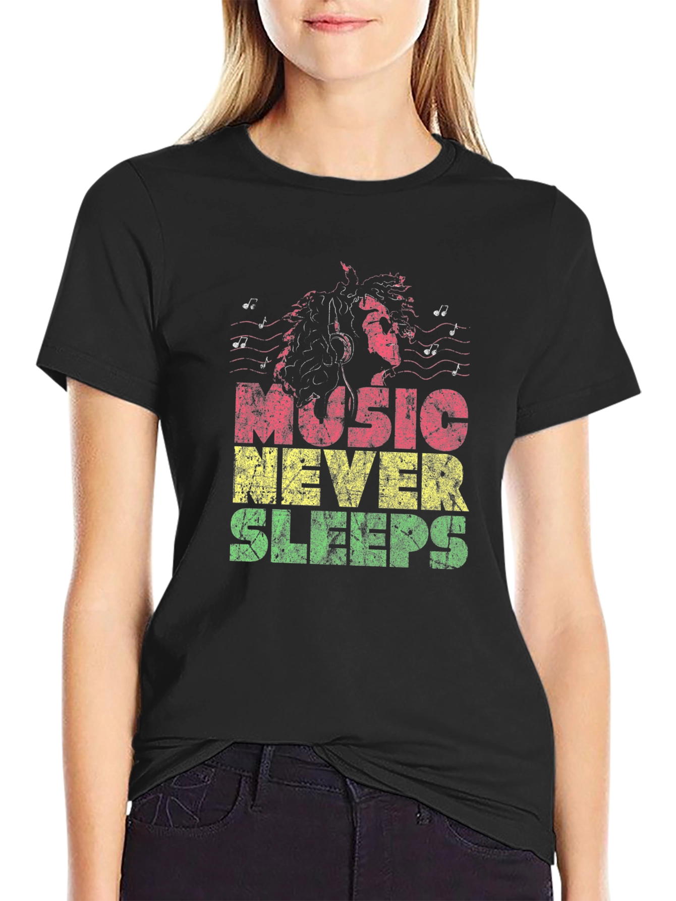 Music Never Sleeps Graphic T-Shirt