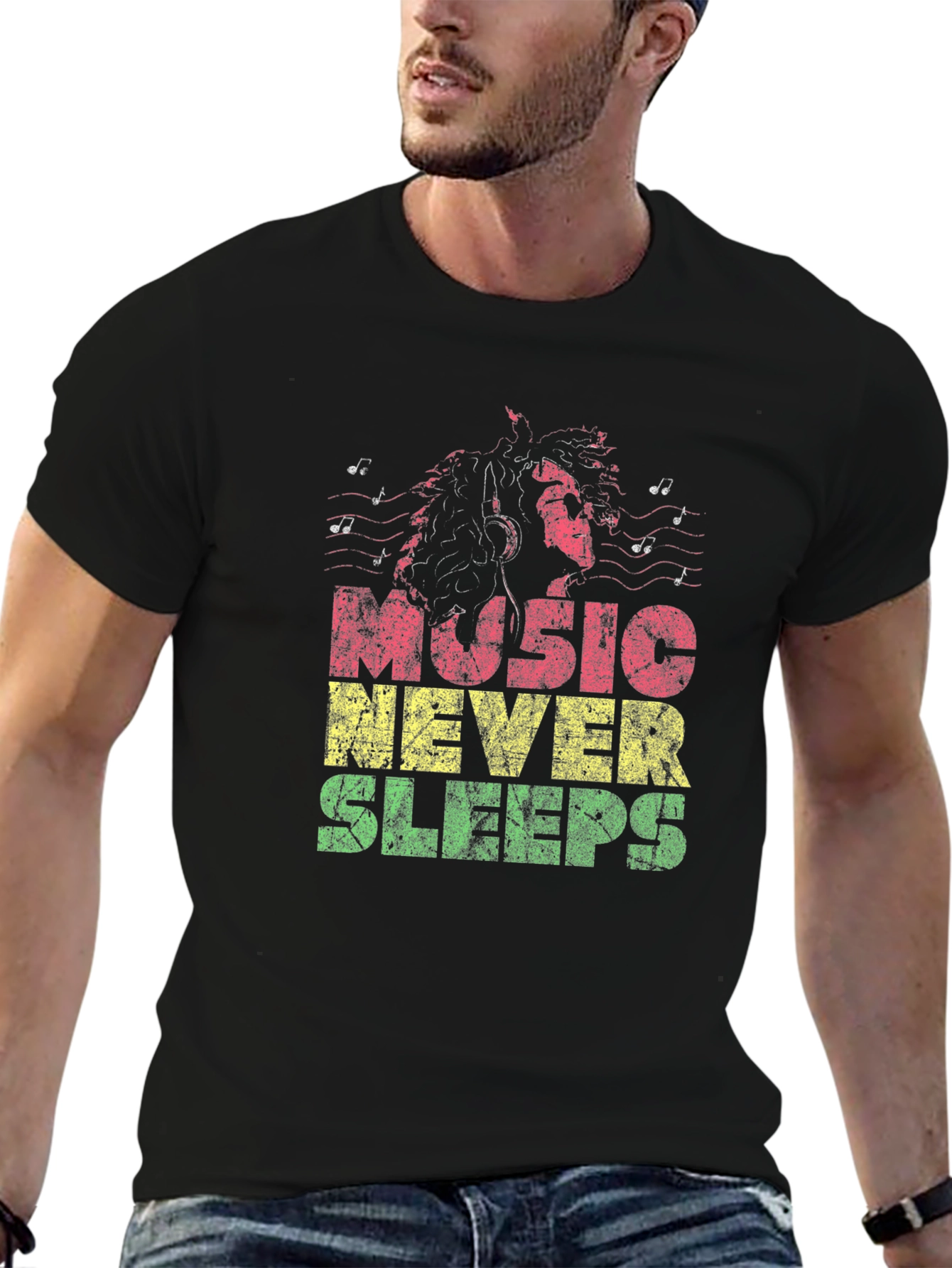 Music Never Sleeps Graphic T-Shirt