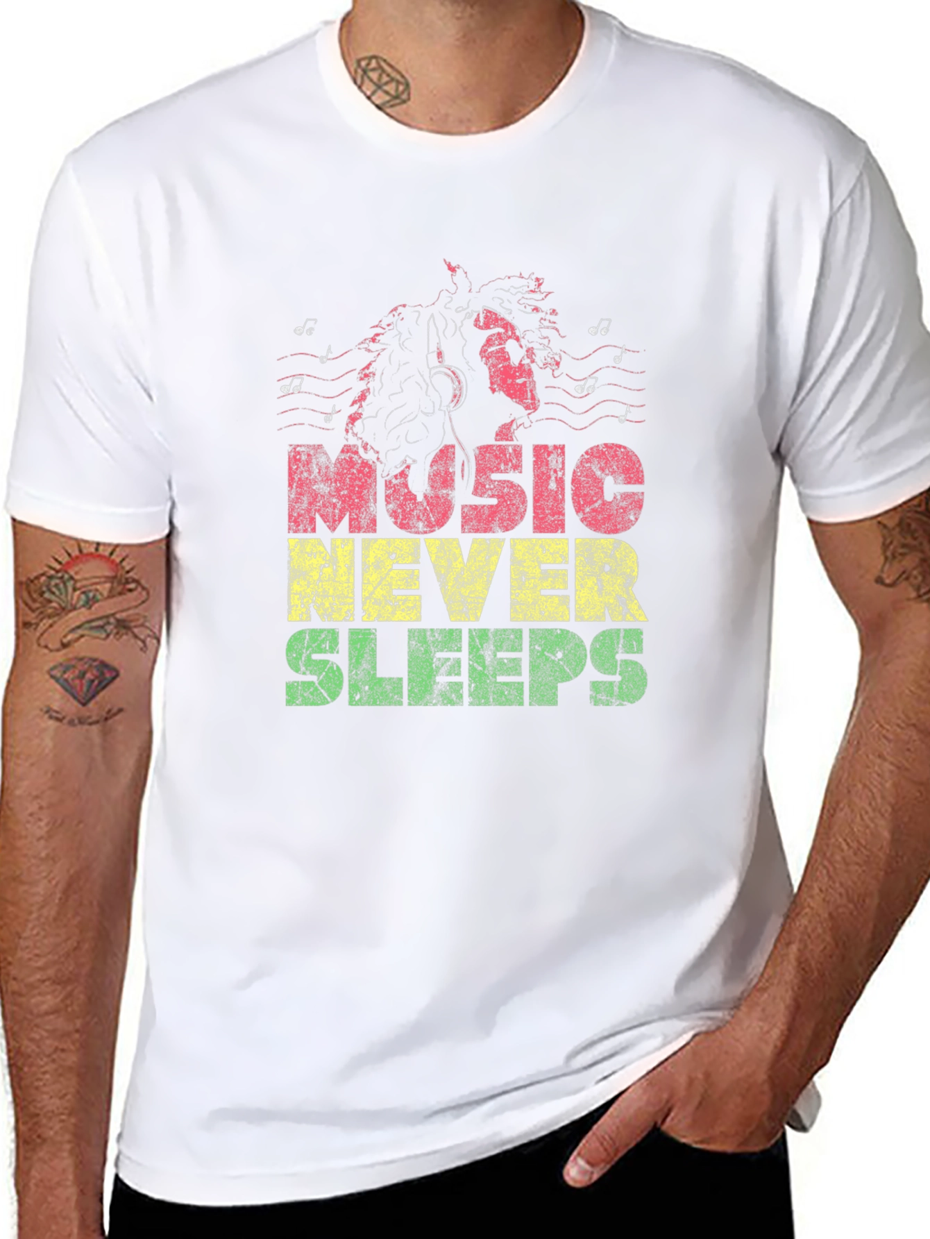Music Never Sleeps Graphic T-Shirt