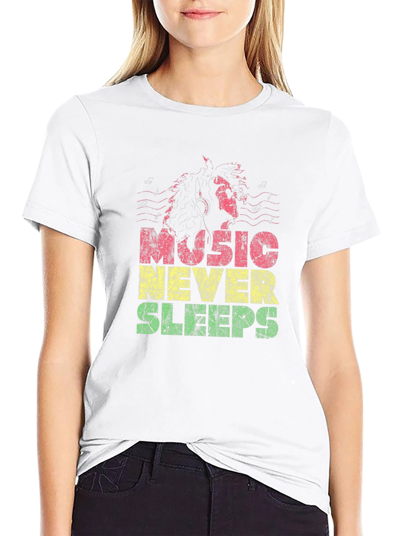 Music Never Sleeps Graphic T-Shirt