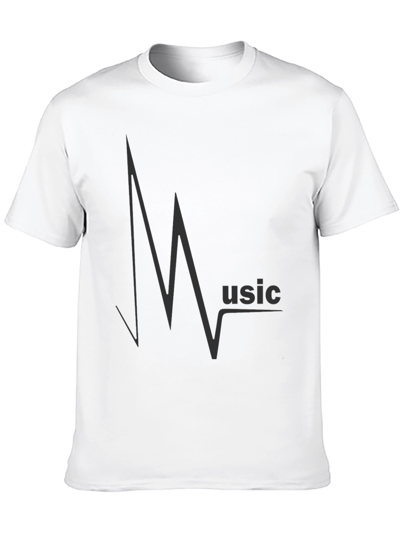 Music Heartbeat Graphic Black T-Shirt