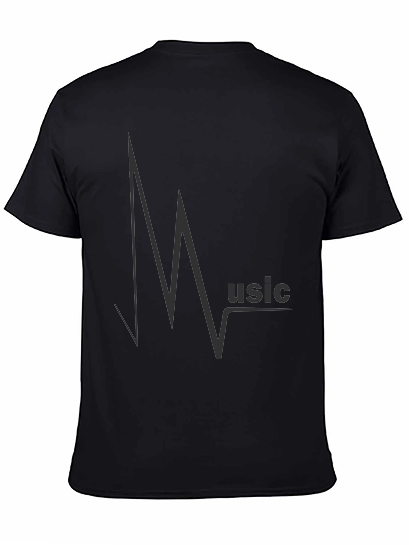 Music Heartbeat Graphic Black T-Shirt