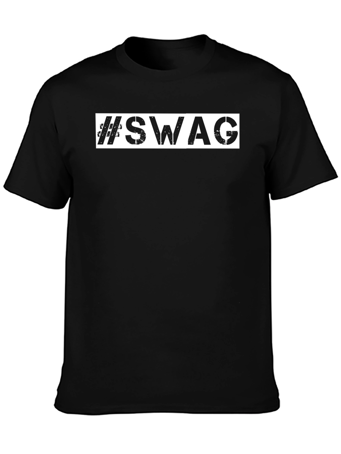 #SWAG Mens Black Graphic Print Tee