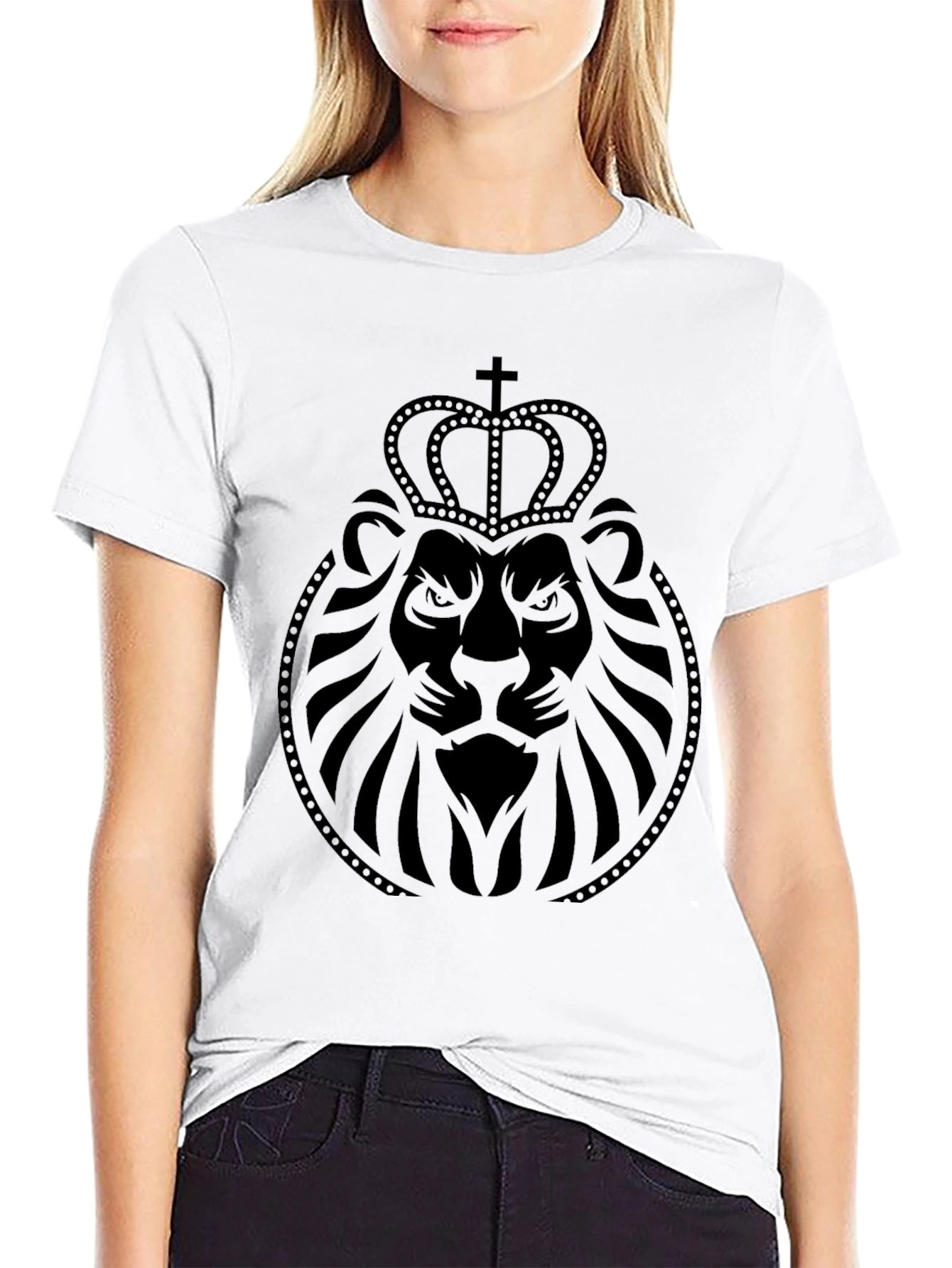 Lion Crown Graphic Tee - Black