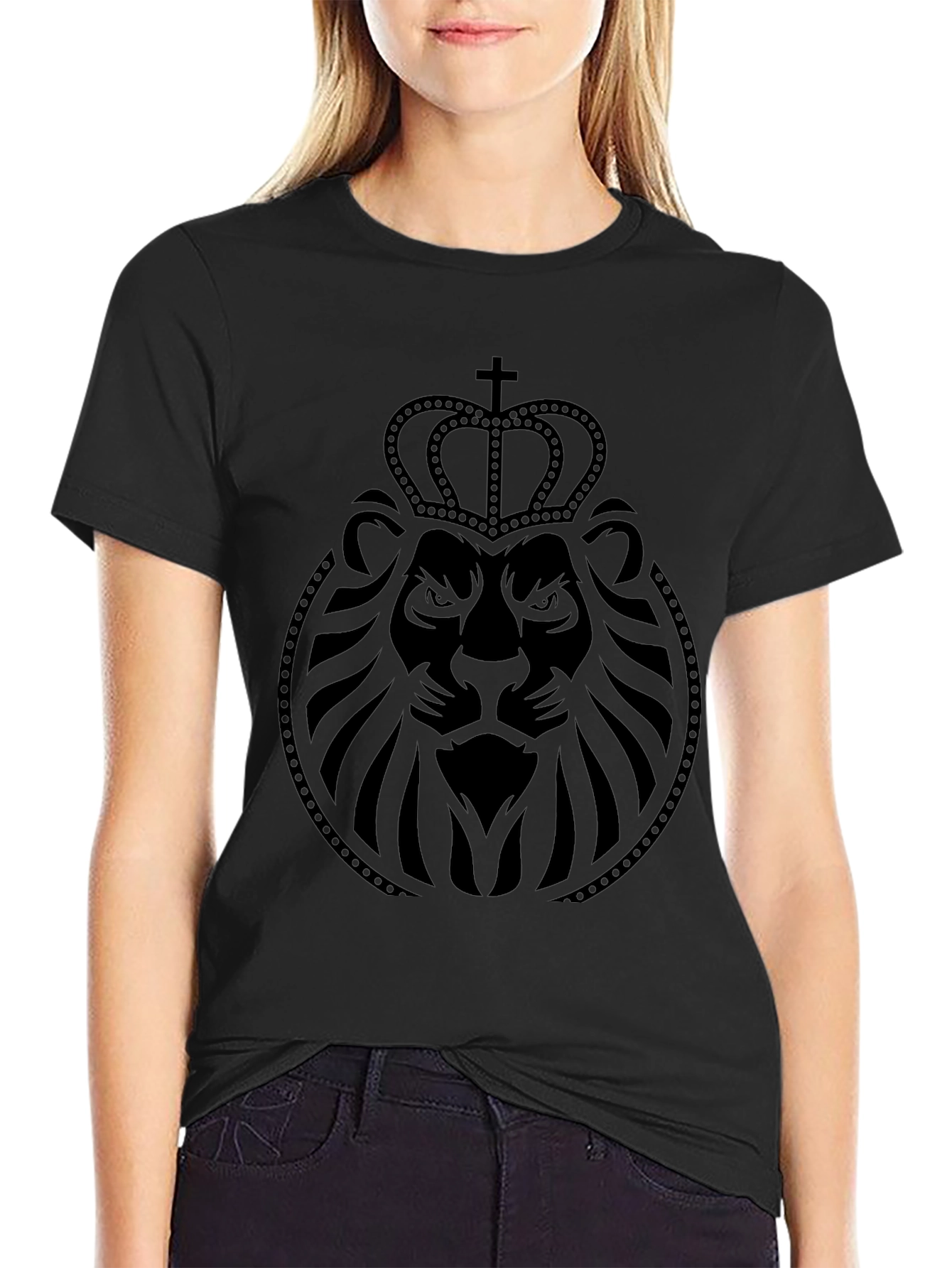 Lion Crown Graphic Tee - Black