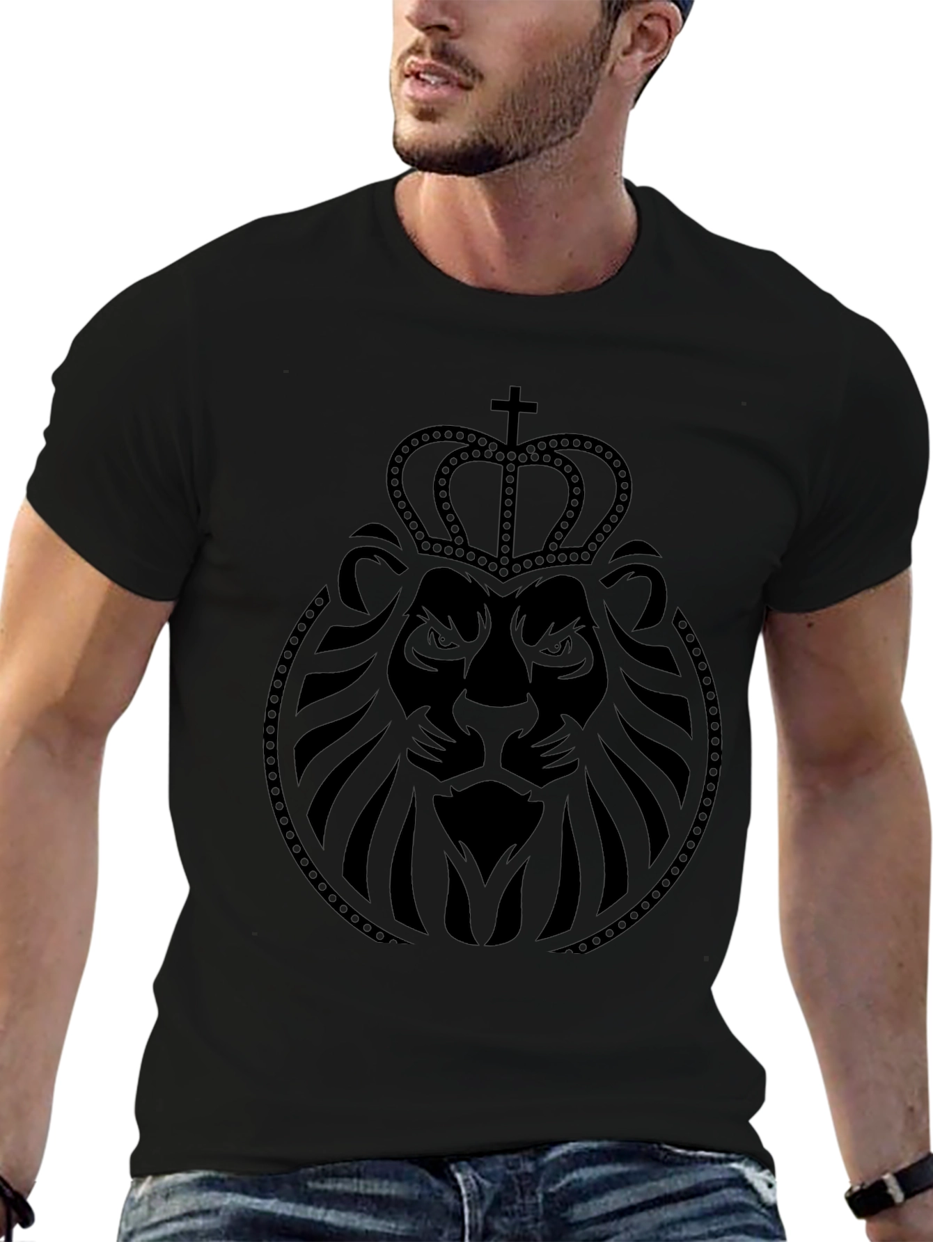 Lion Crown Graphic Tee - Black