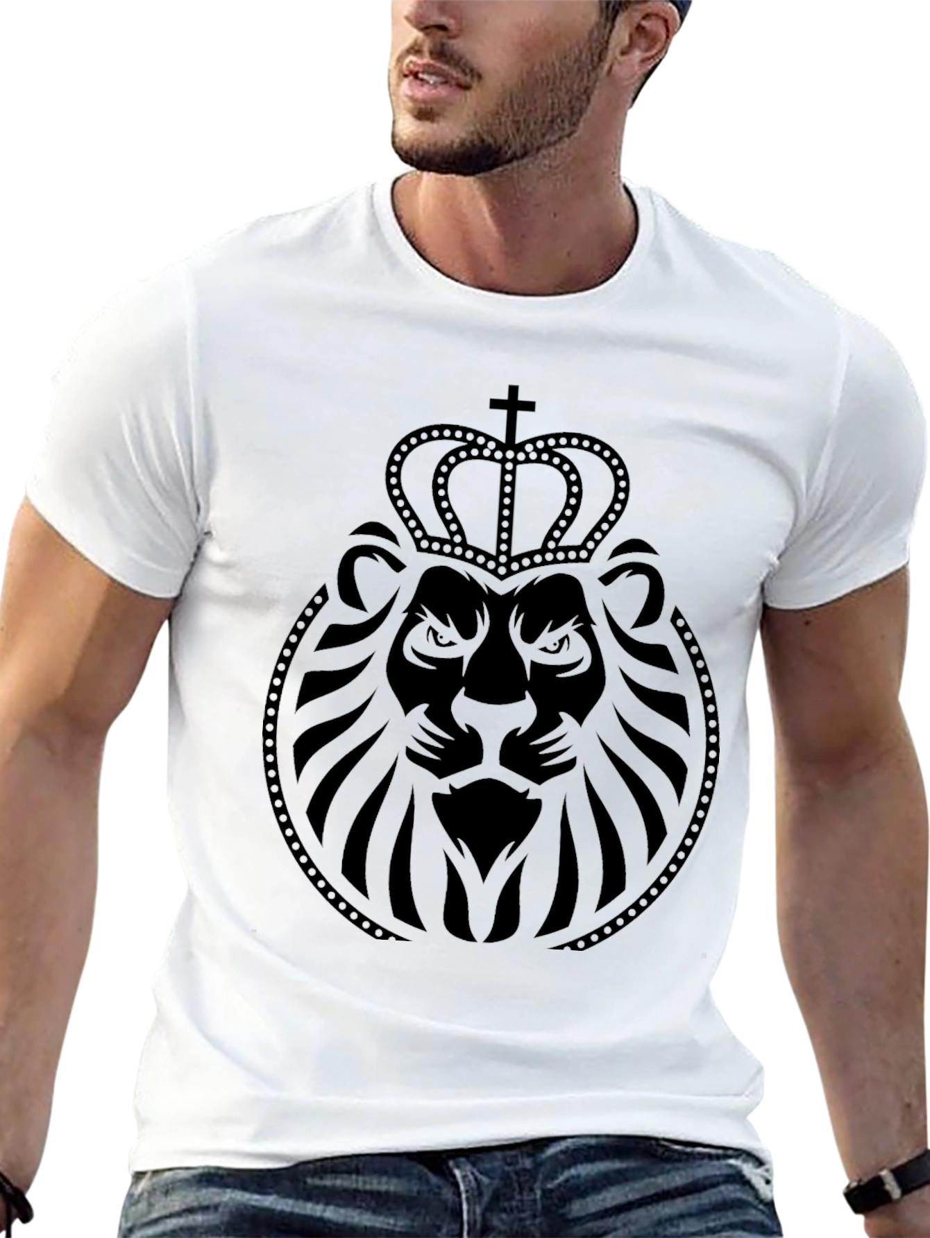 Lion Crown Graphic Tee - Black