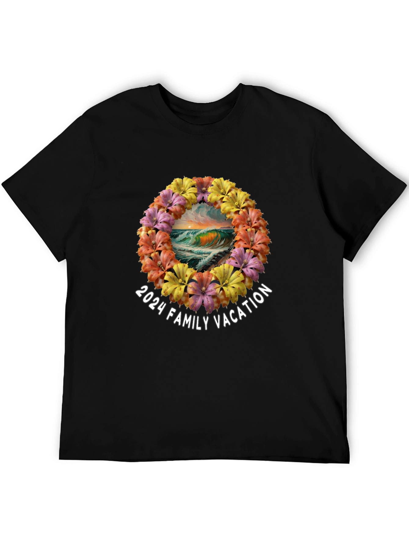 2024 Family Vacation Wave Flower T-Shirt