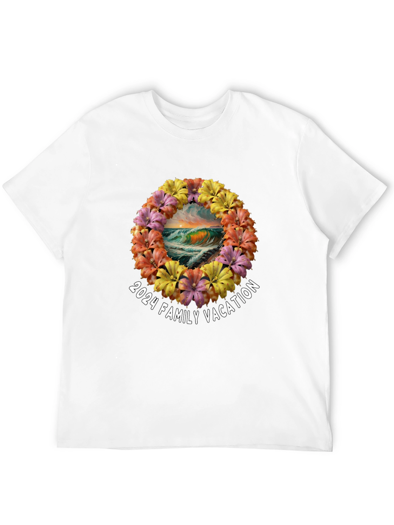 2024 Family Vacation Wave Flower T-Shirt