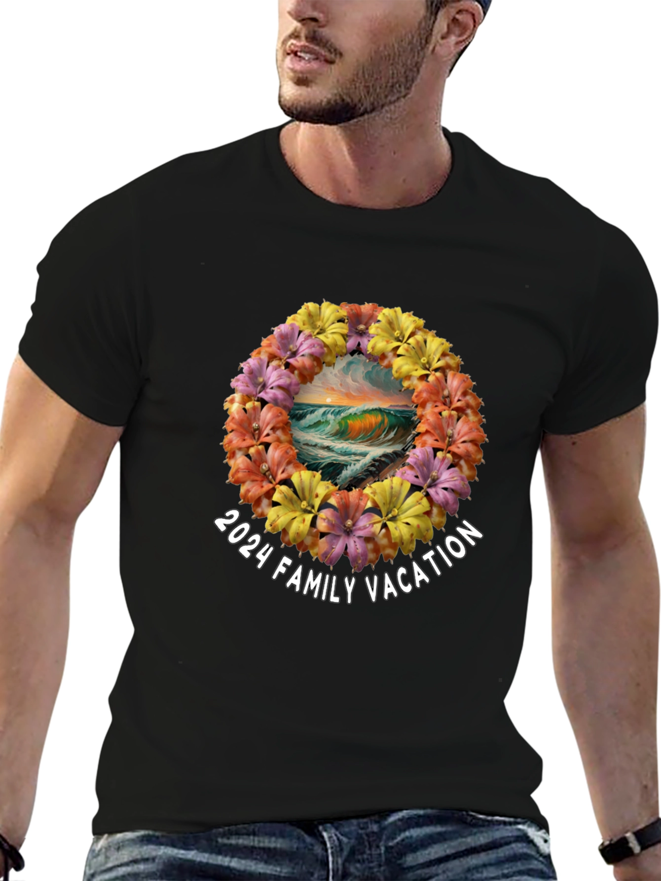 2024 Family Vacation Wave Flower T-Shirt