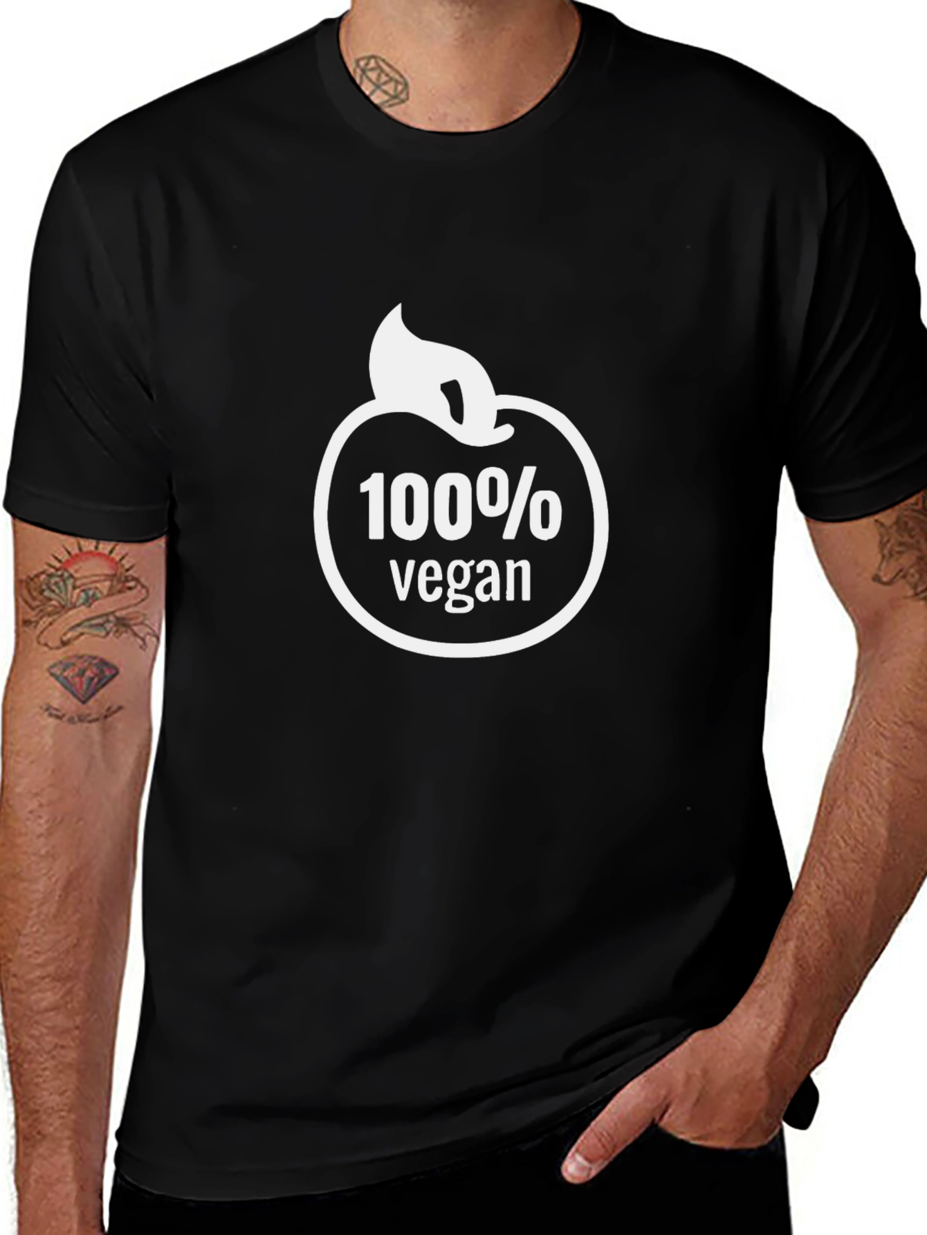 100% Vegan Graphic Tee - Black