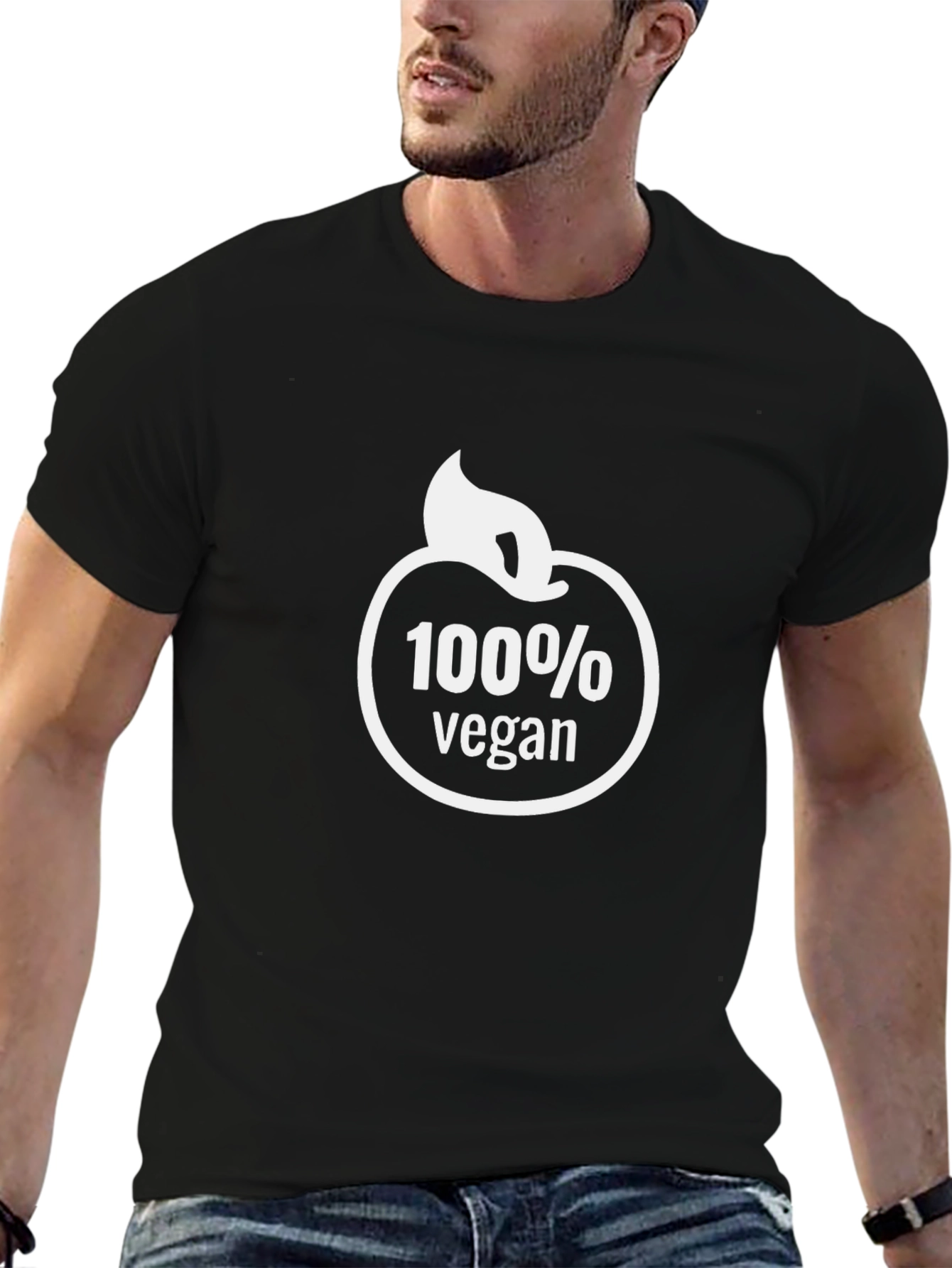 100% Vegan Graphic Tee - Black