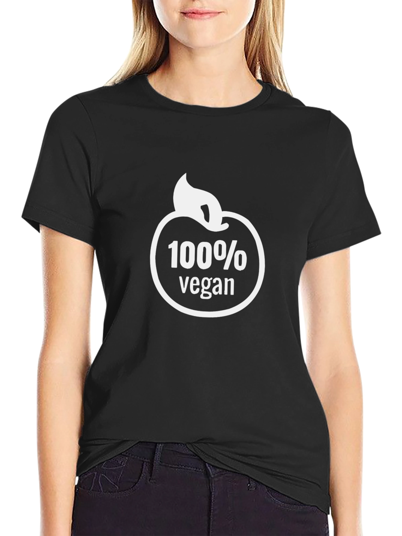100% Vegan Graphic Tee - Black