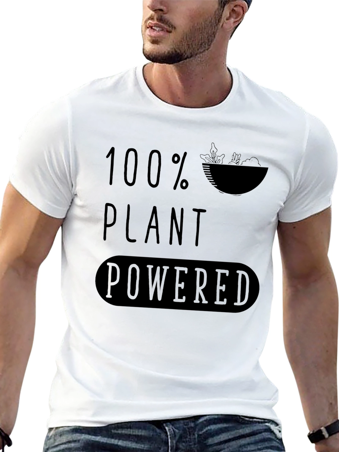 100% Plant Powered Graphic Tee - Vegan Lifestyle
