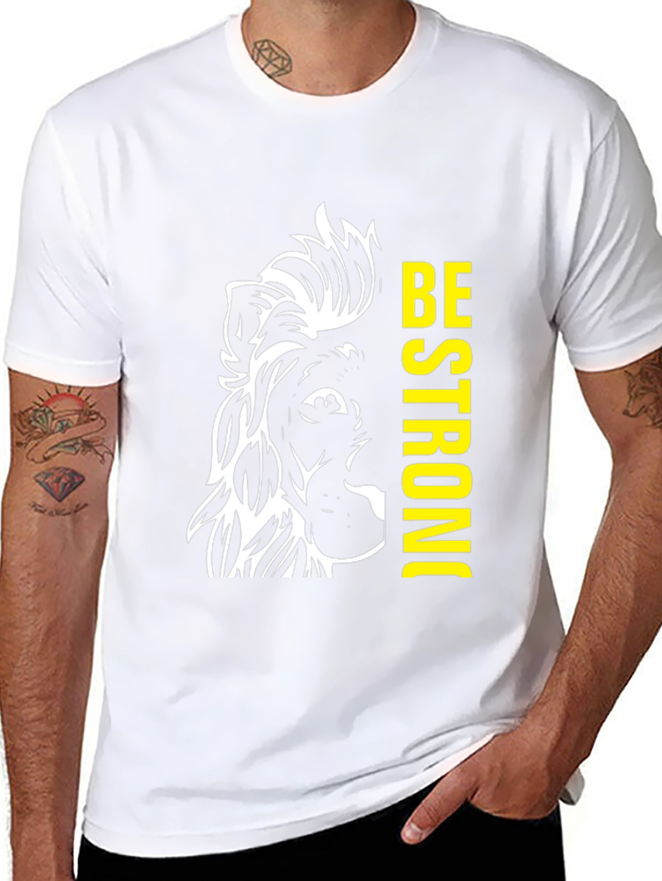 Lion Be Strong Black Graphic Tee