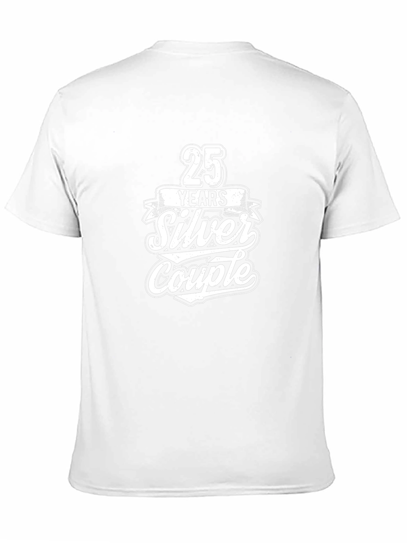 25 Years Silver Couple Black T-Shirt