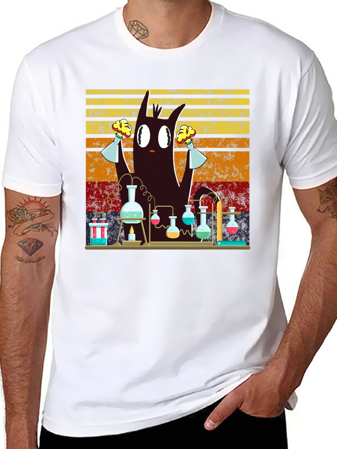 Mad Scientist Cat T-Shirt - Science Experiment