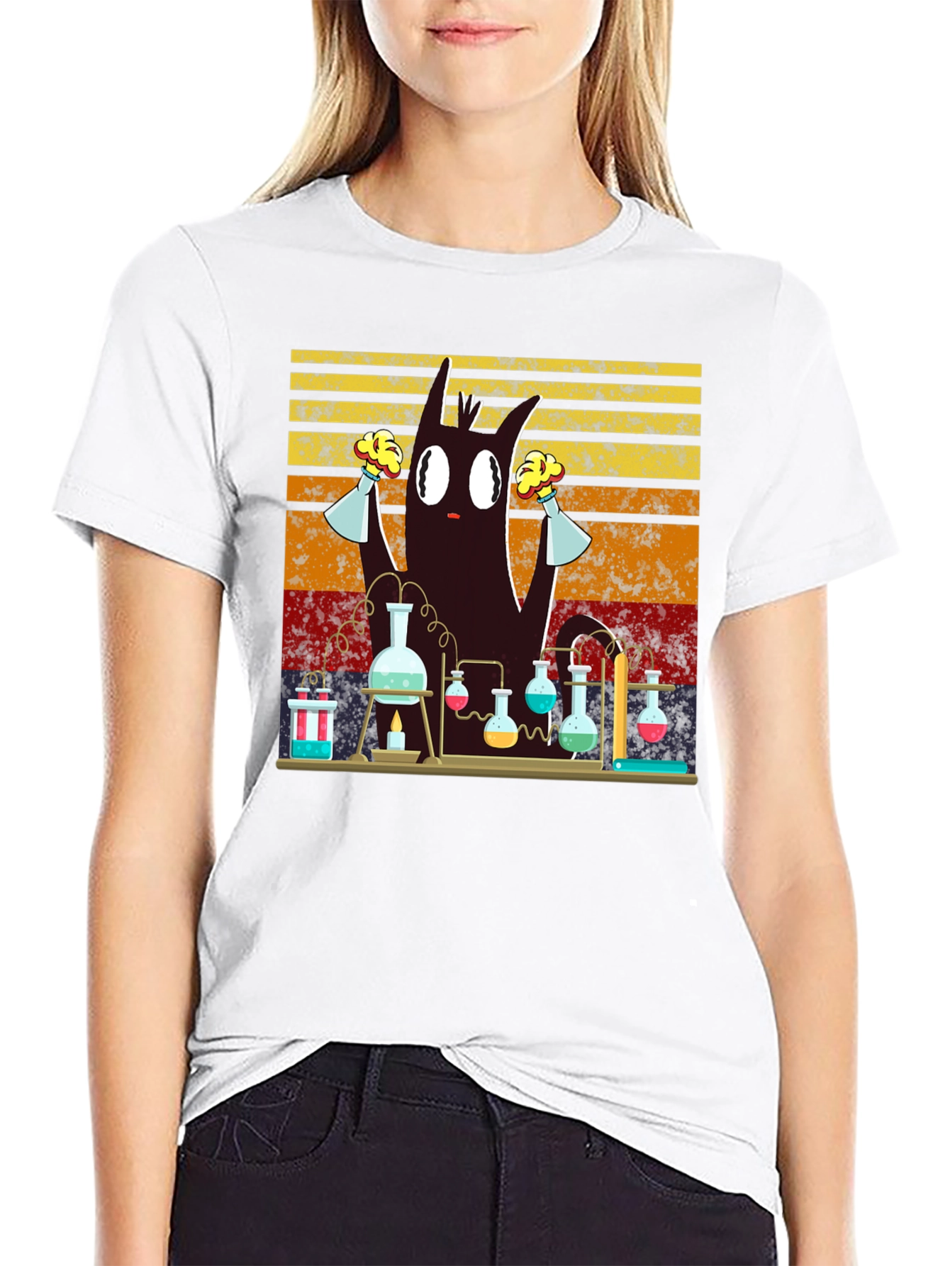 Mad Scientist Cat T-Shirt - Science Experiment
