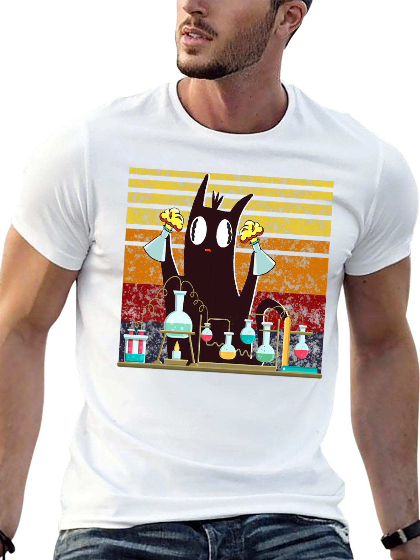 Mad Scientist Cat T-Shirt - Science Experiment