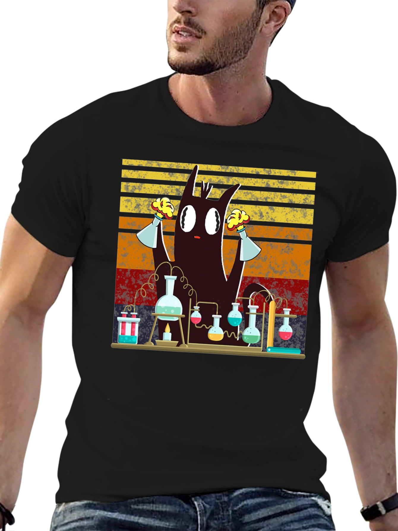 Mad Scientist Cat T-Shirt - Science Experiment