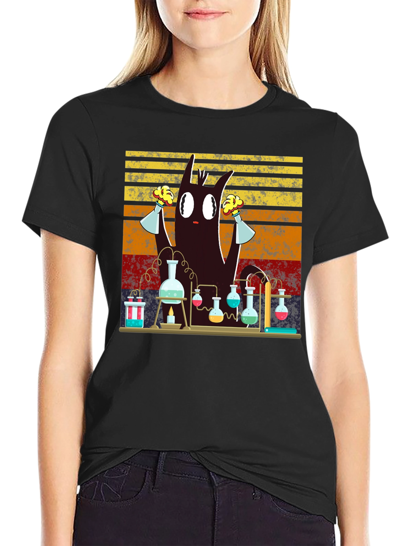 Mad Scientist Cat T-Shirt - Science Experiment