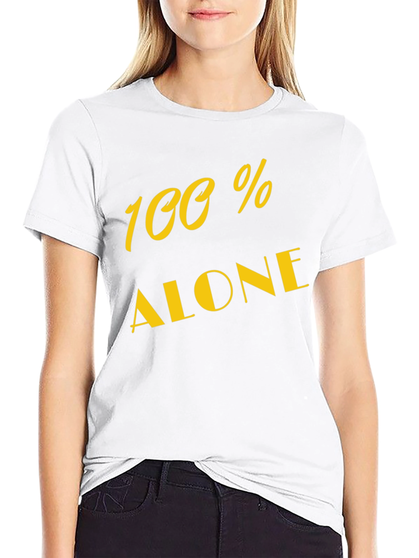 100% Alone Black Graphic Tee