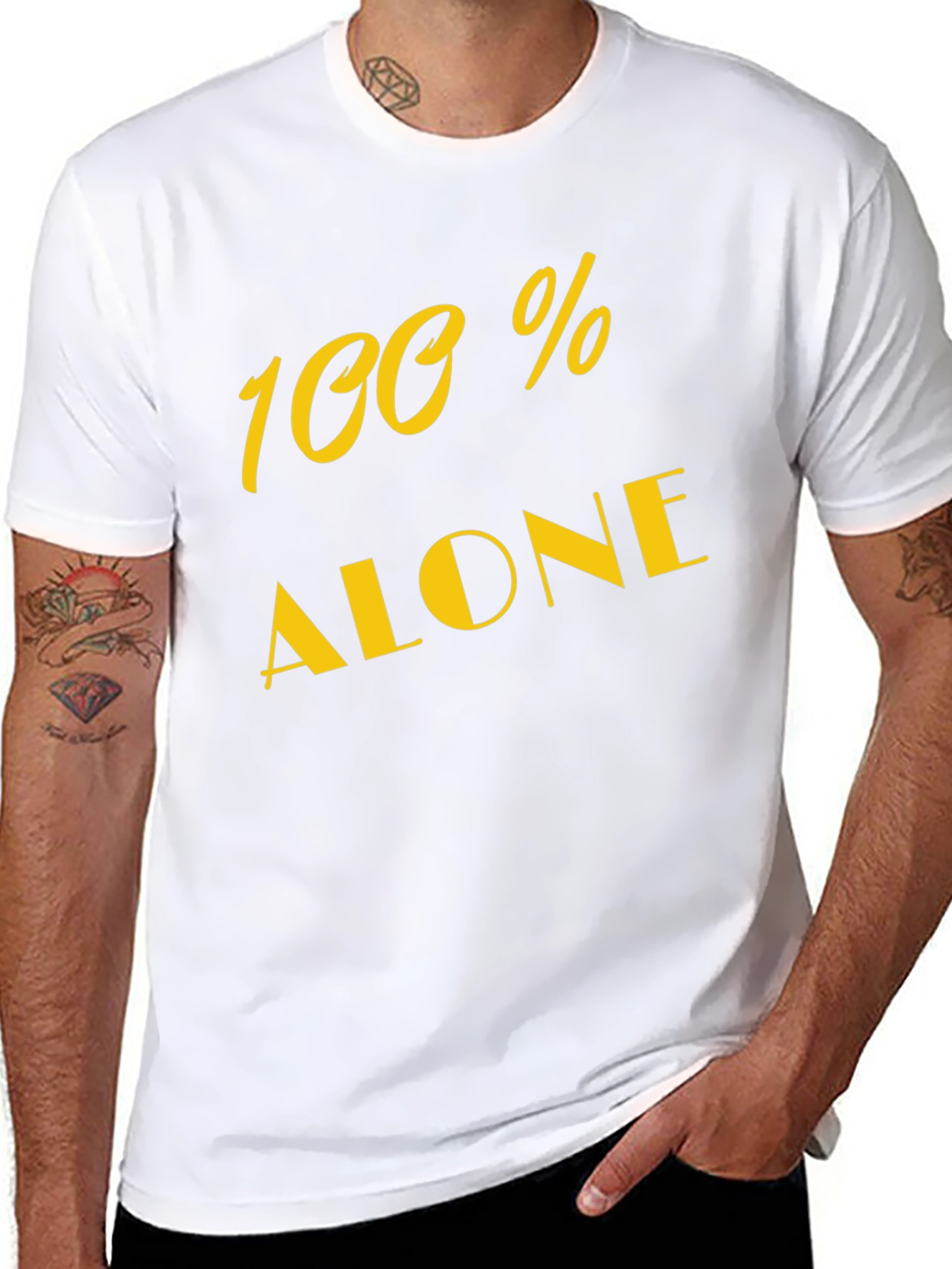 100% Alone Black Graphic Tee