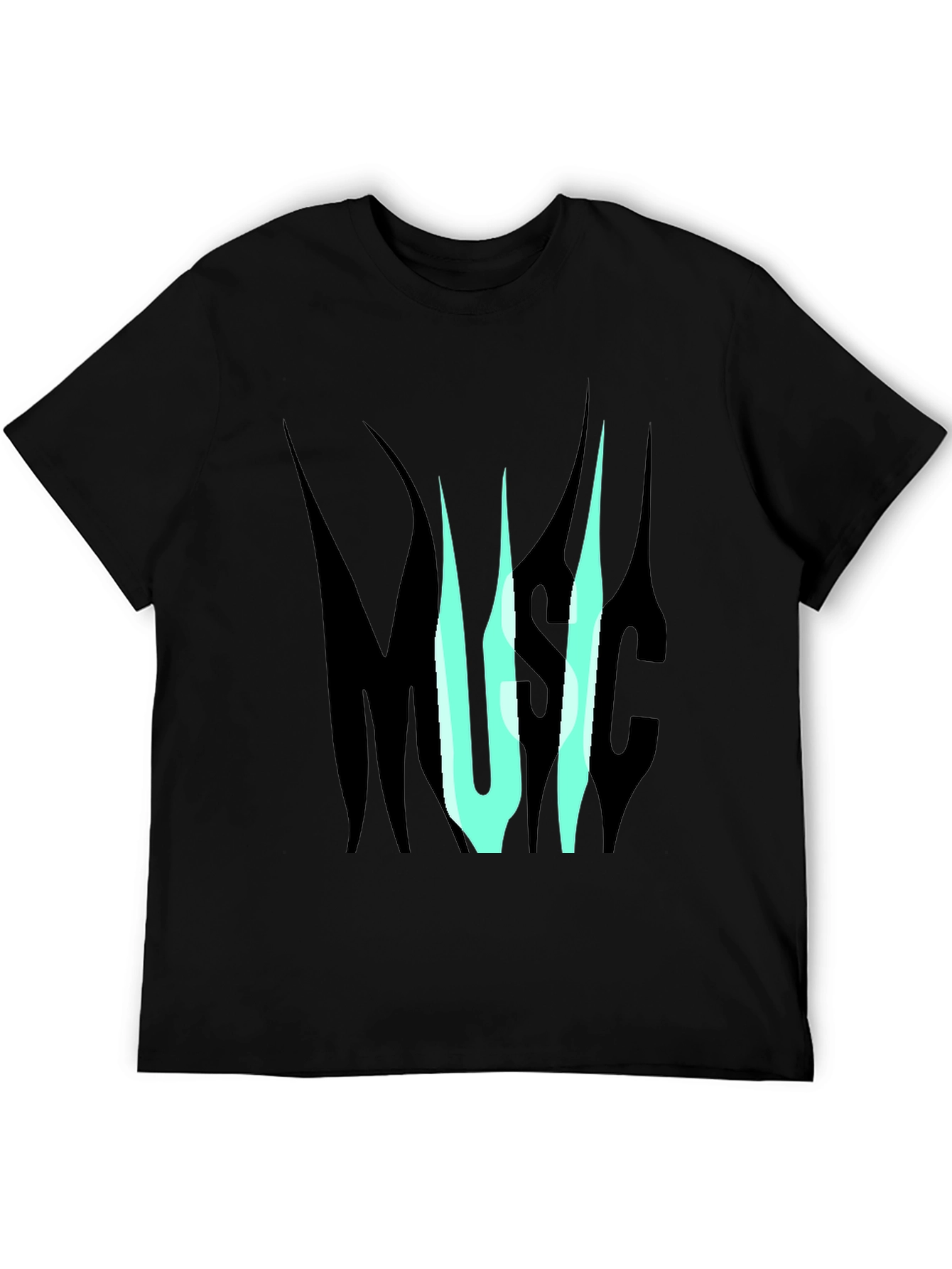 Music Graphic Print T-Shirt - Black