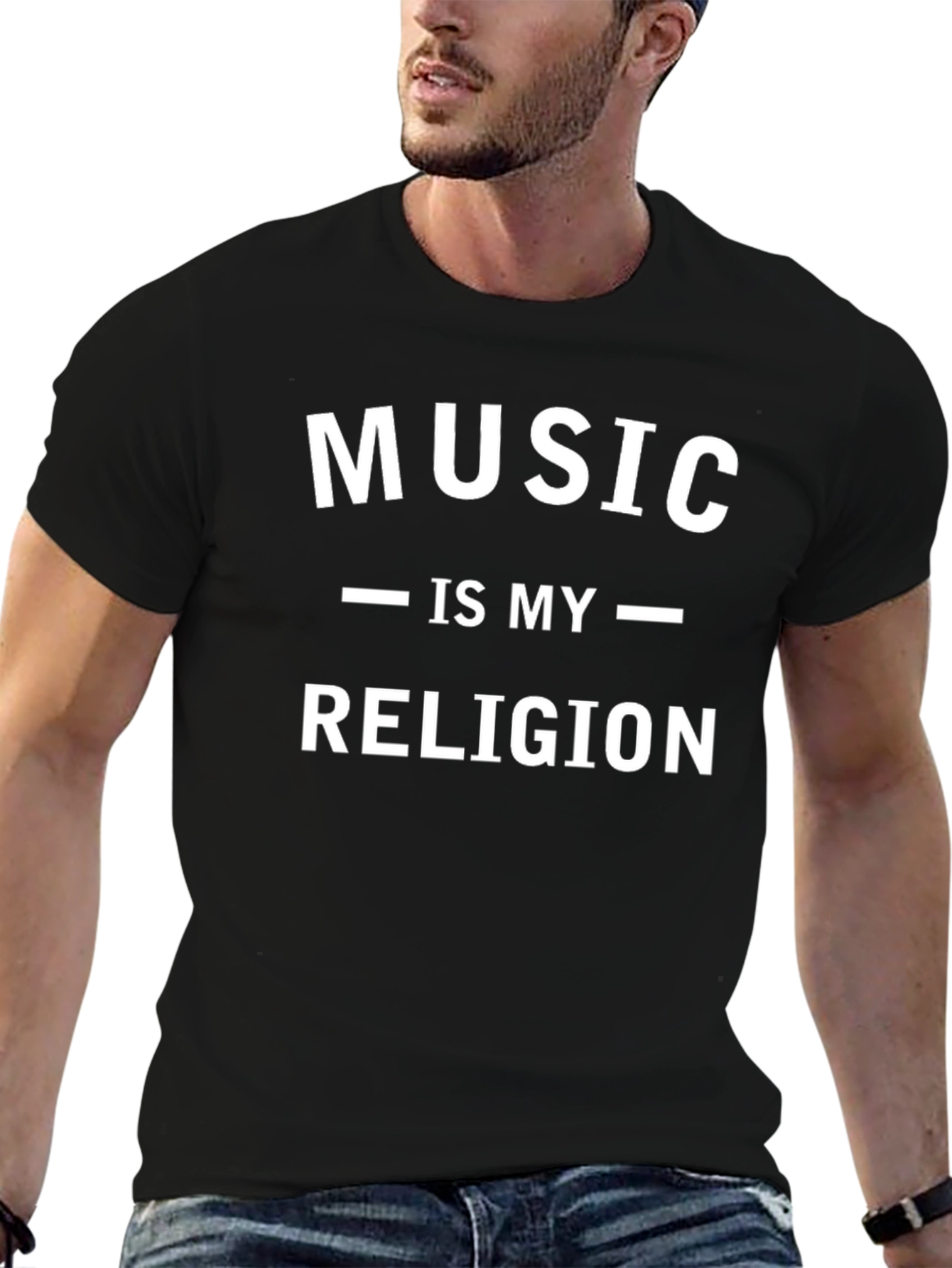 Music is My Religion Black Graphic Tee
