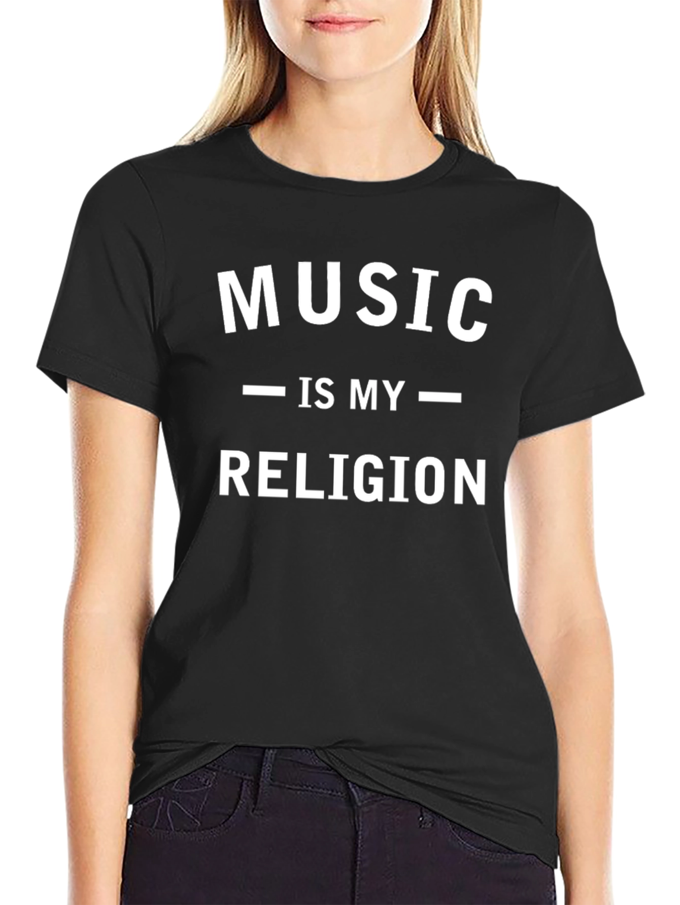 Music is My Religion Black Graphic Tee