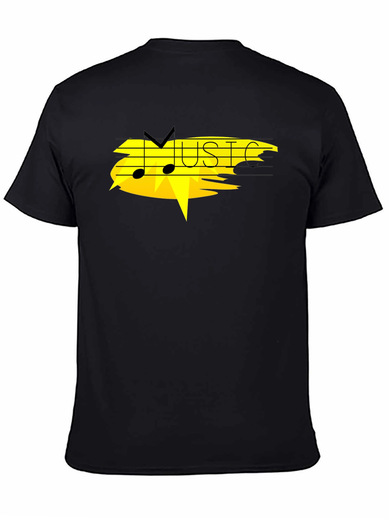 Music Graphic Black T-Shirt - Modern Style