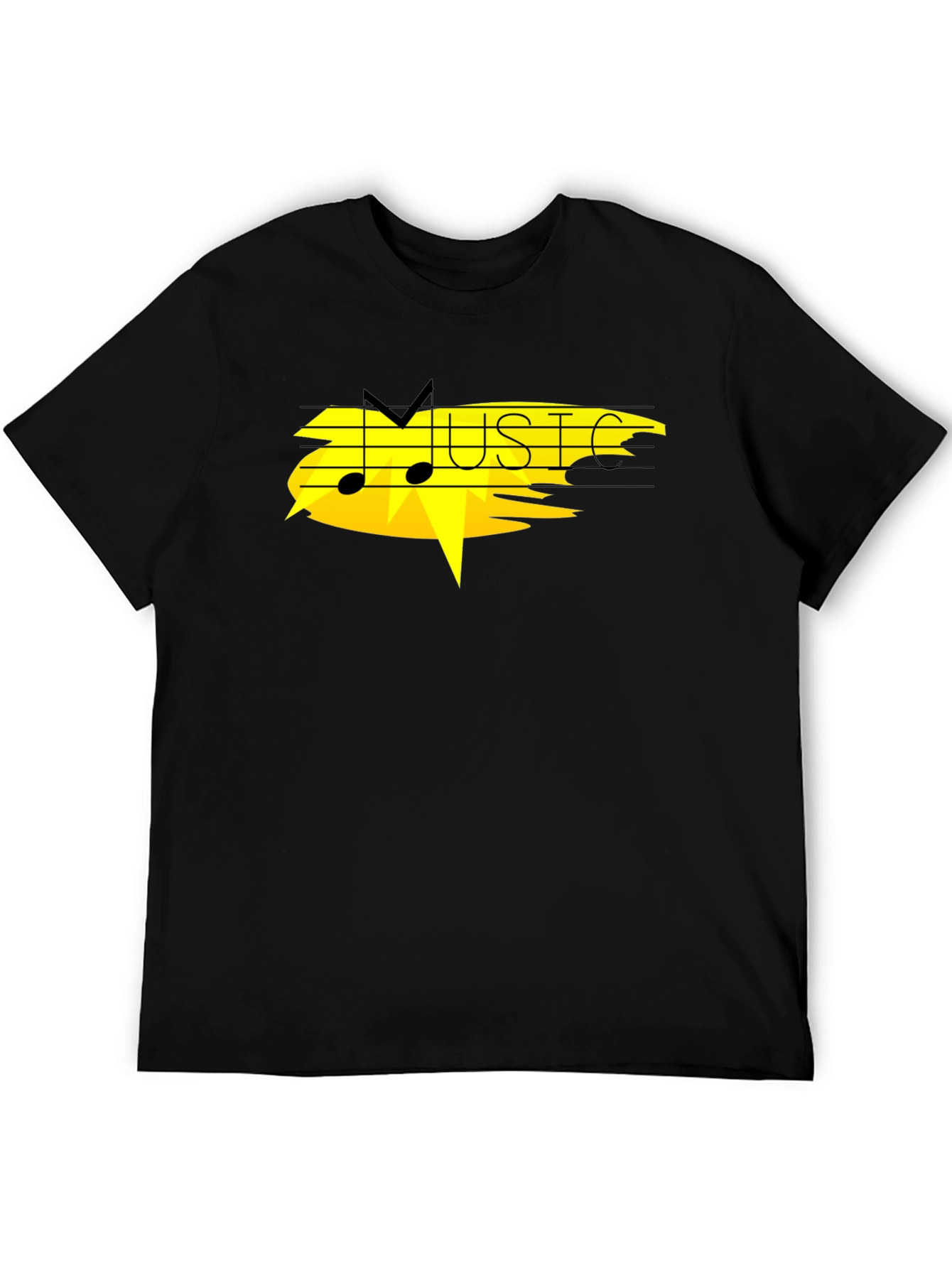 Music Graphic Black T-Shirt - Modern Style