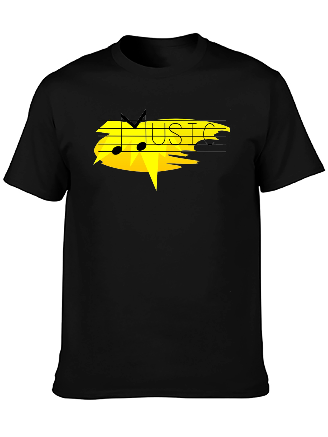 Music Graphic Black T-Shirt - Modern Style