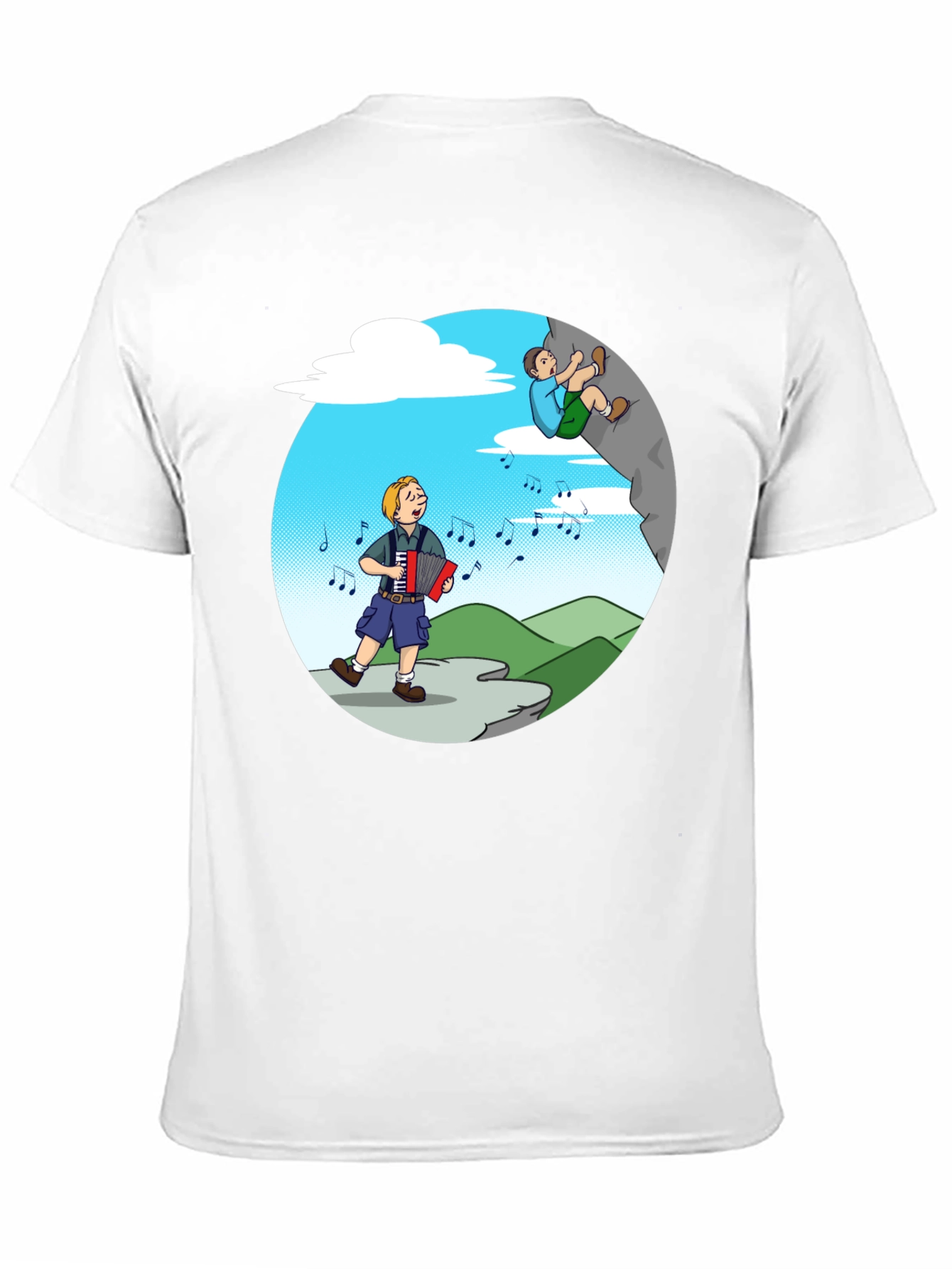 Music Lovers Climbing Tee - Adventure Cartoon Shirt