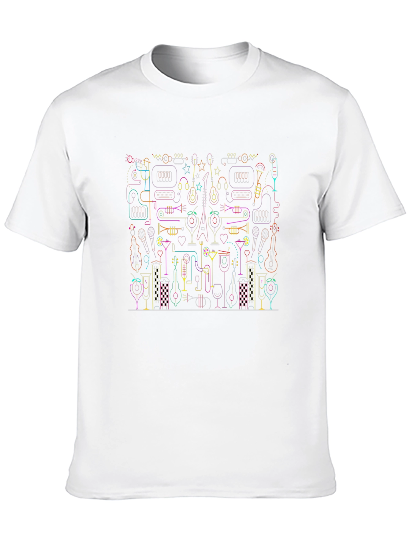Music Lovers Neon Graphic Tee - Black