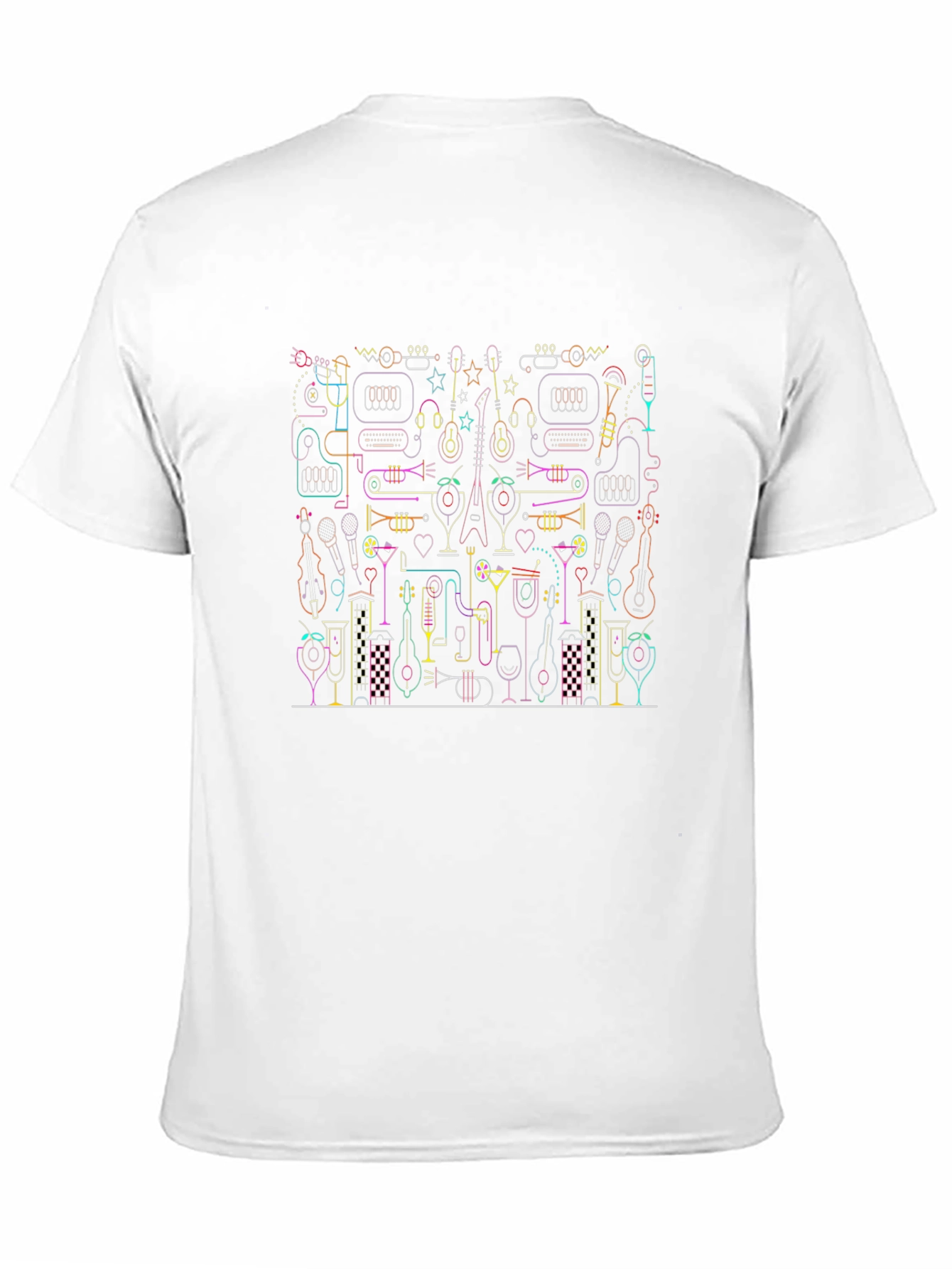 Music Lovers Neon Graphic Tee - Black