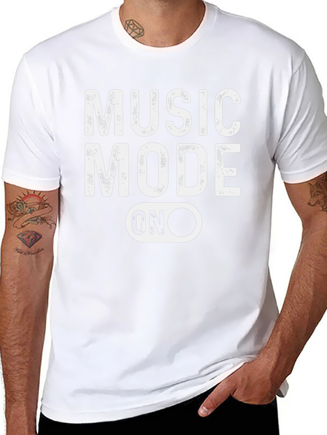 Music Mode ON Graphic Tee - Black
