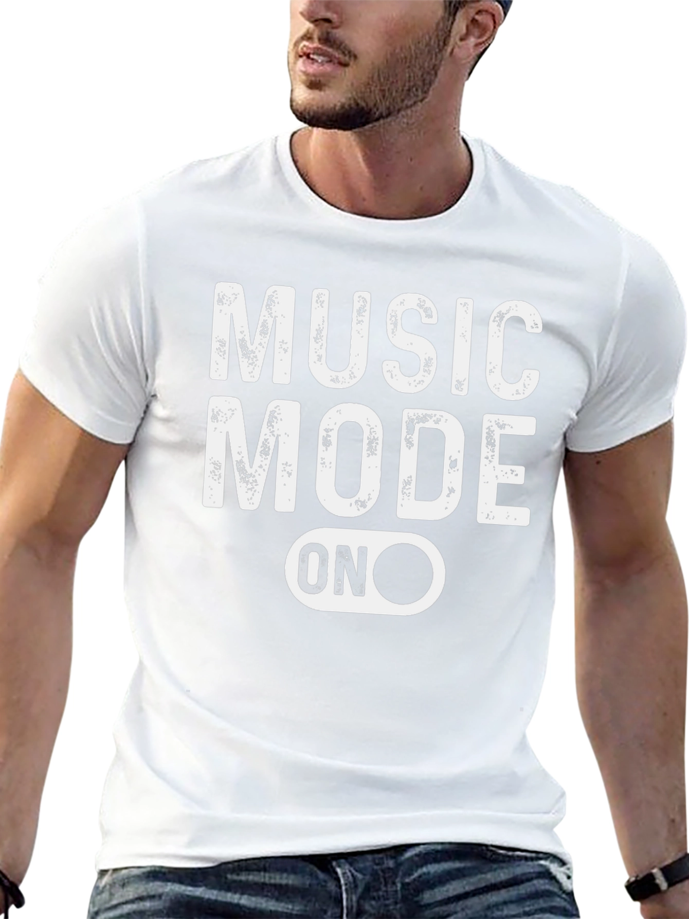 Music Mode ON Graphic Tee - Black