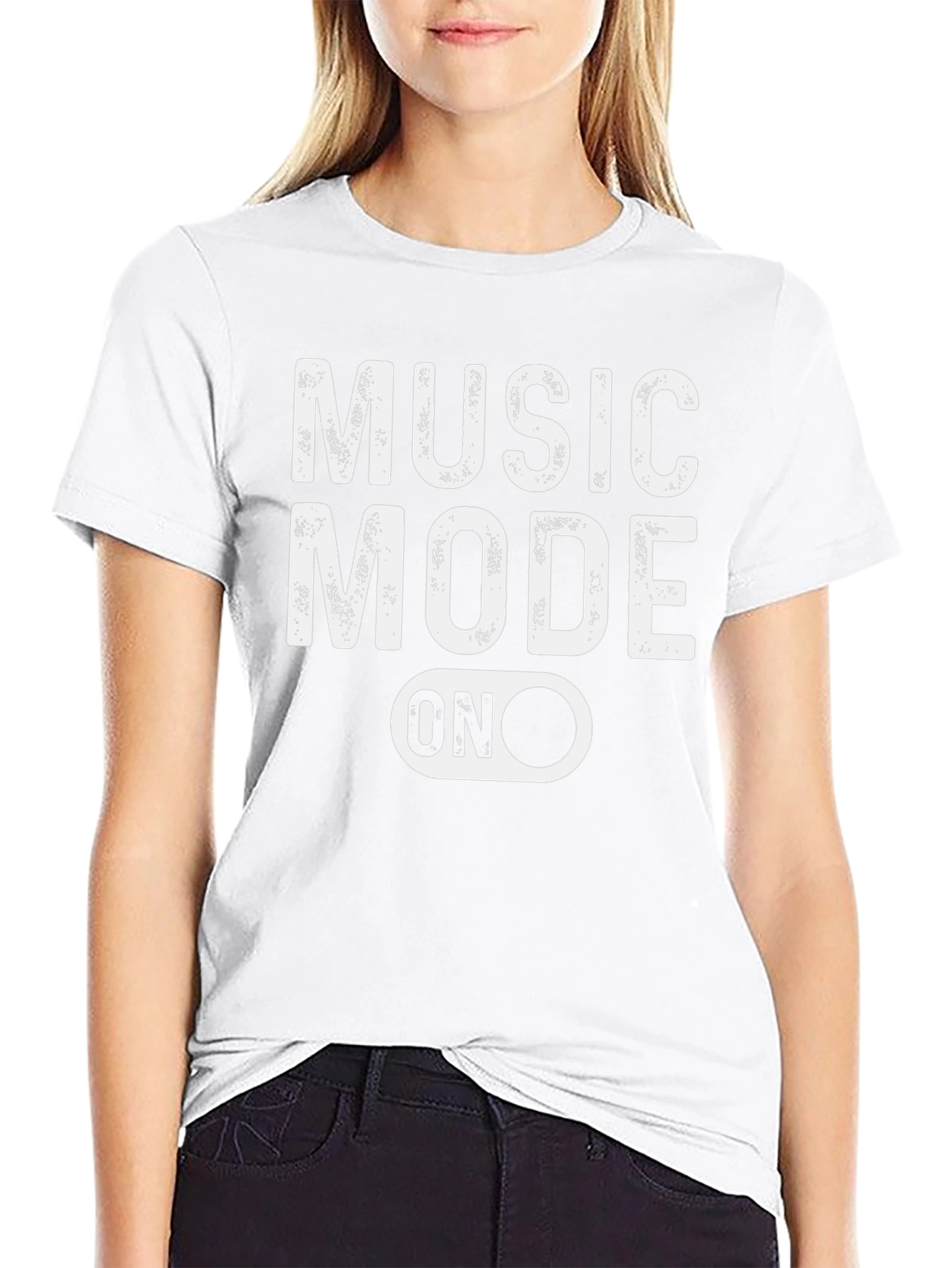 Music Mode ON Graphic Tee - Black