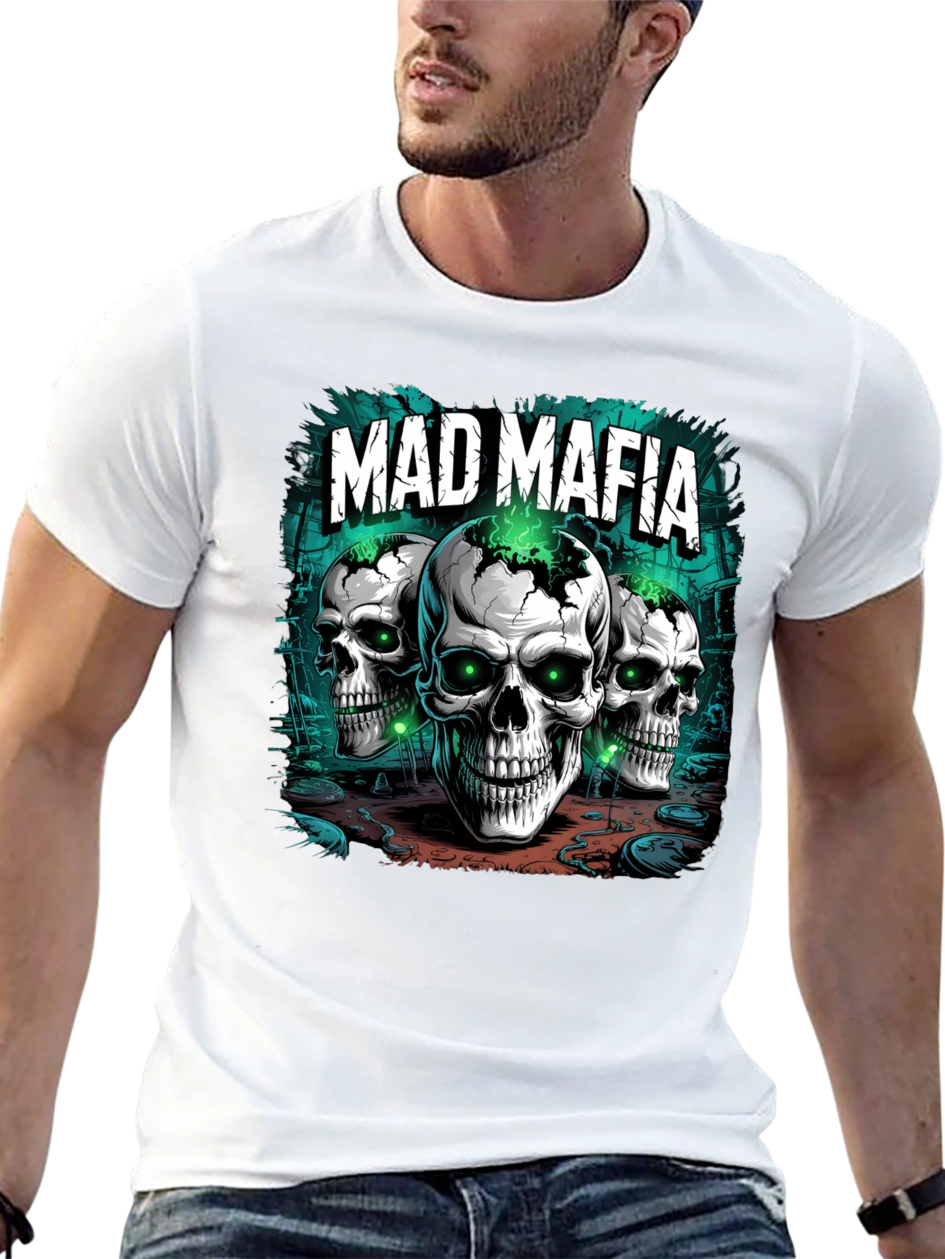 Mad Mafia Skull T-Shirt - Graphic Tee