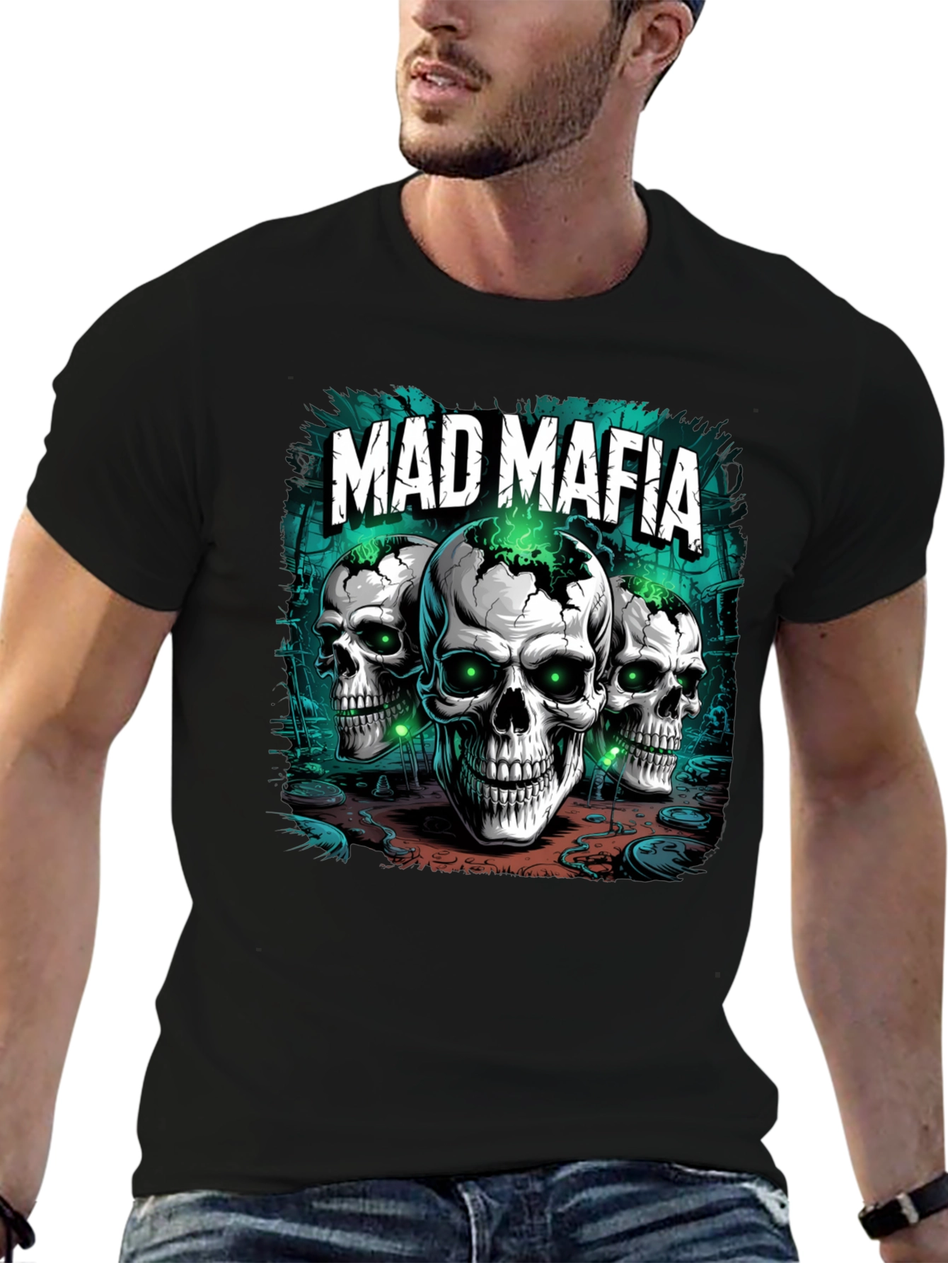 Mad Mafia Skull T-Shirt - Graphic Tee
