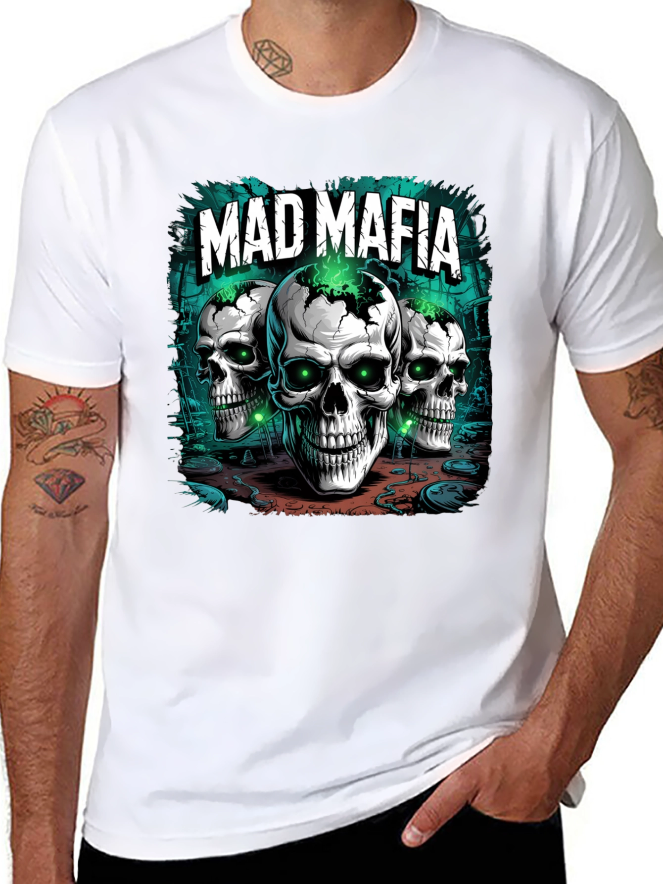 Mad Mafia Skull T-Shirt - Graphic Tee