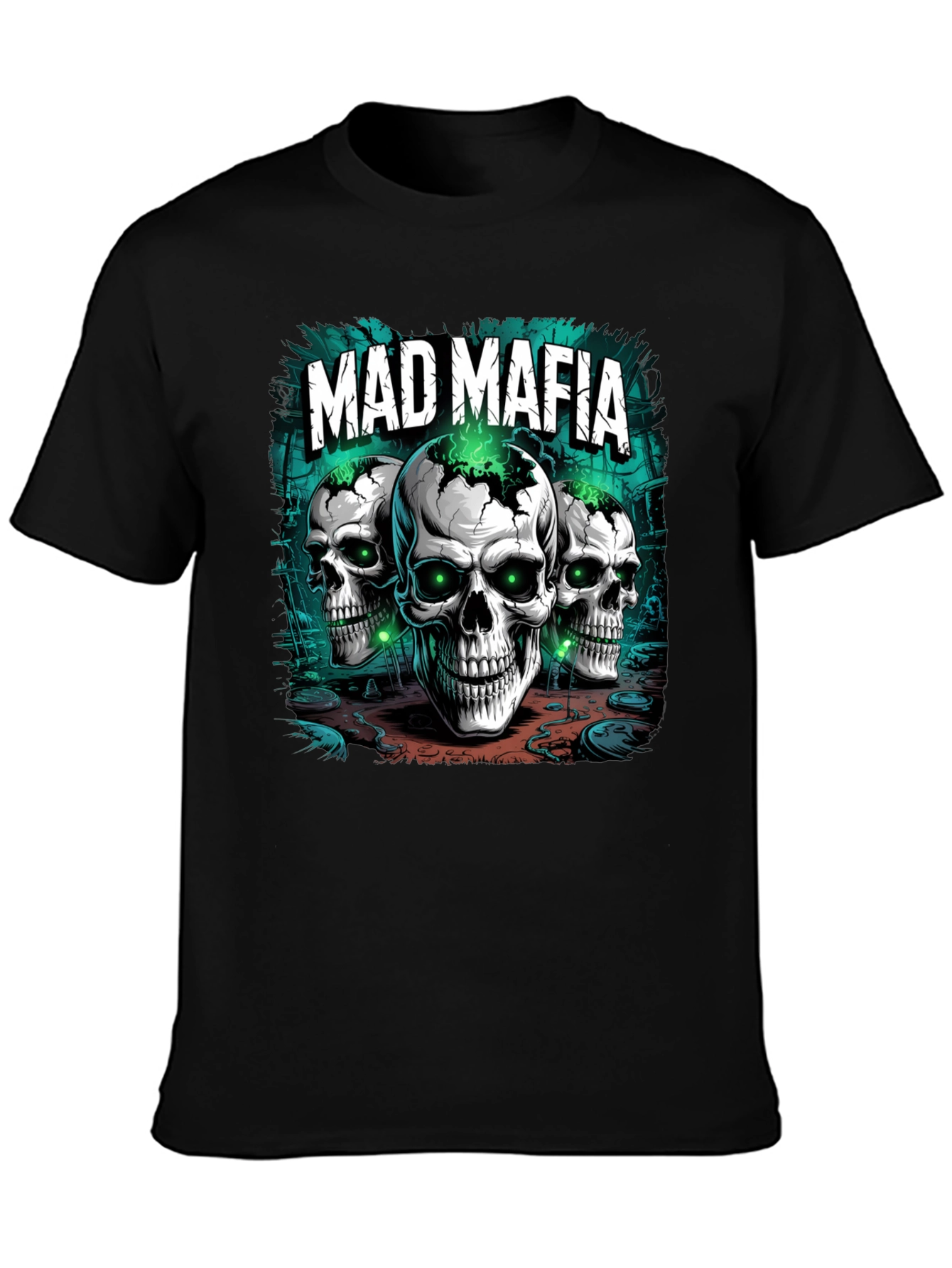 Mad Mafia Skull T-Shirt - Graphic Tee