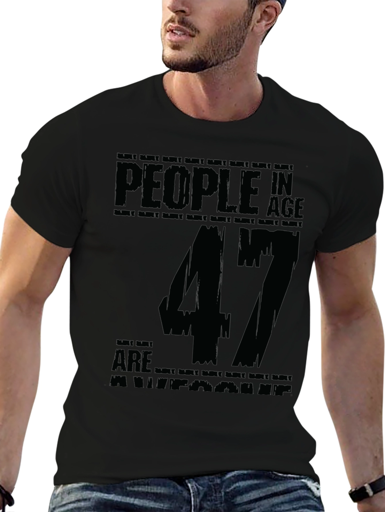 47th Birthday Awesome People Graphic Tee