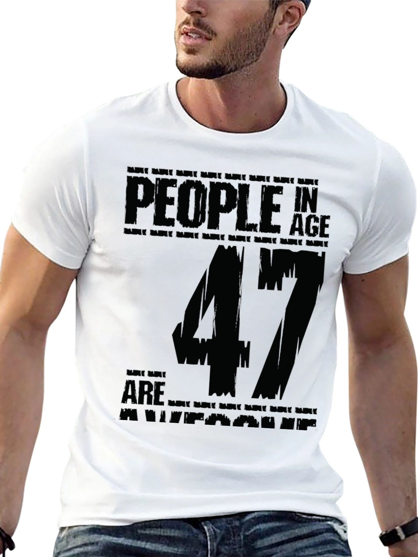 47th Birthday Awesome People Graphic Tee