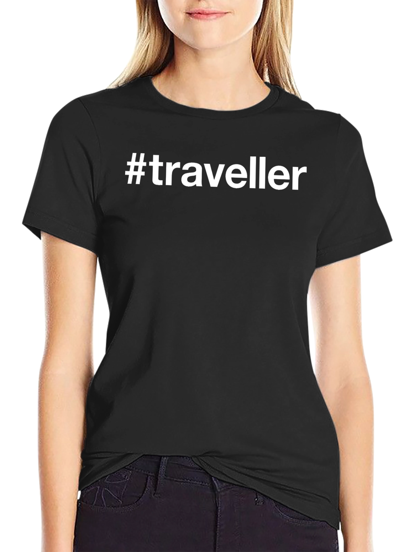 #Traveller Black T-Shirt - Stylish and Comfy