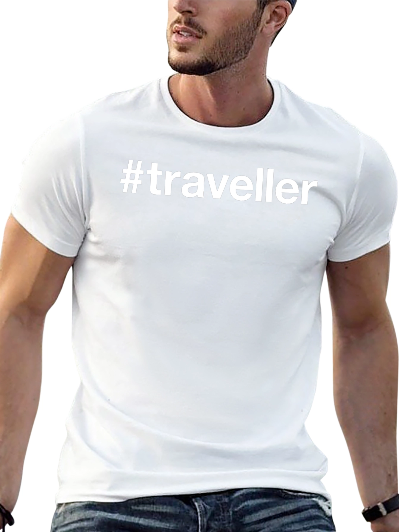 #Traveller Black T-Shirt - Stylish and Comfy